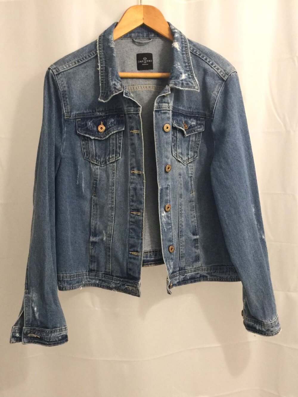 Distressed Denim Jacket. from One5One. NWOT